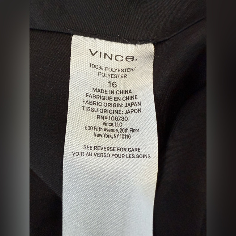 Vince Black Tapered Trousers In Japanese Crepe Size 16 - Picture 9 of 14